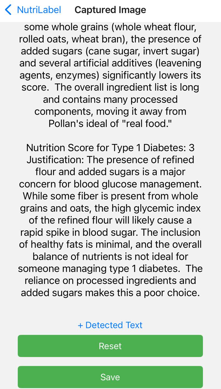 NutriLabel Saved Images